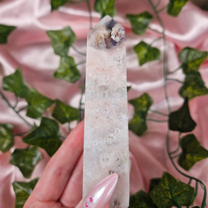 Druzy pink amethyst tower