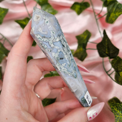 Moss agate wand