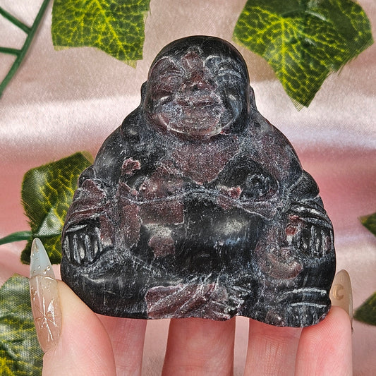 Garnet and Astrophyllite Buddah