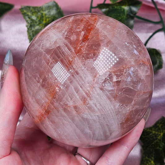 Fire quartz sphere