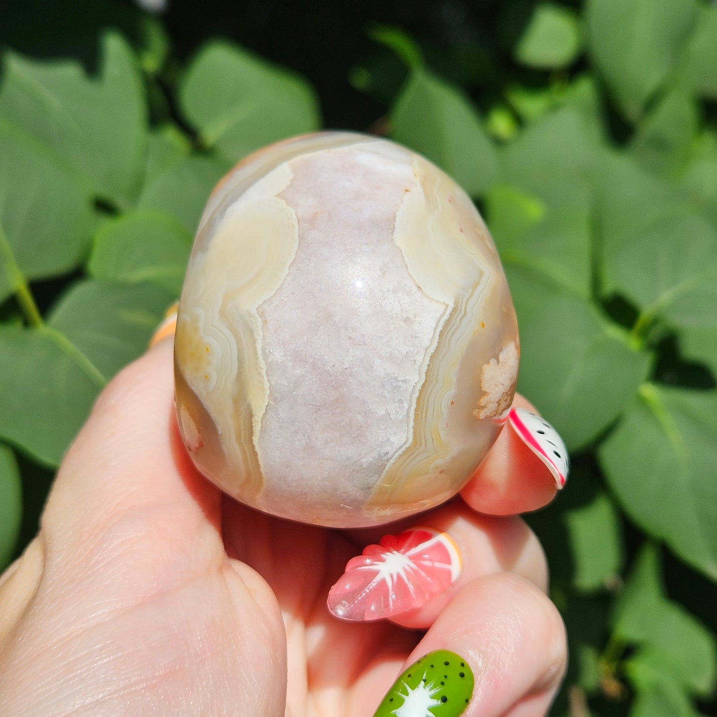 Flower agate skull