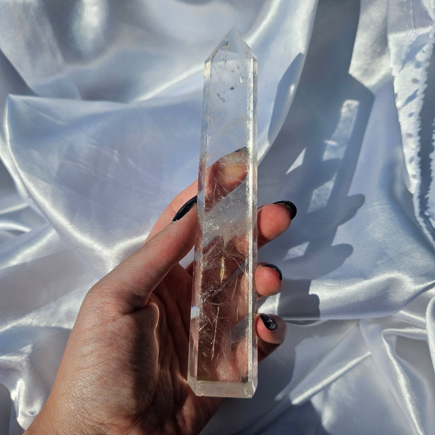 Clear quartz tower