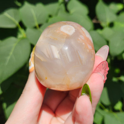 Flower agate skull