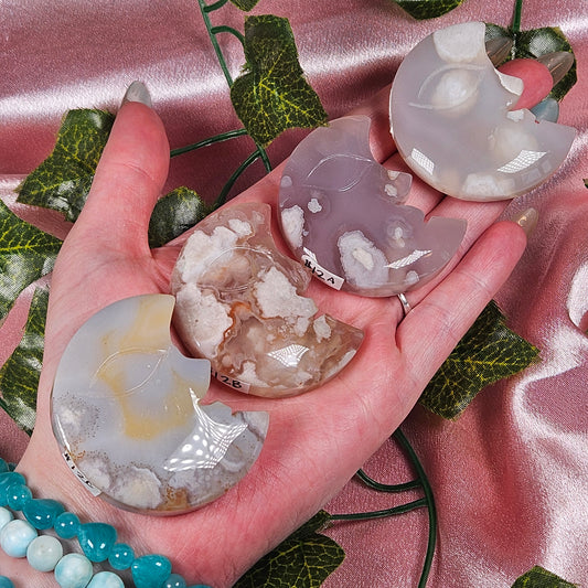 Flower agate moon face🌛
