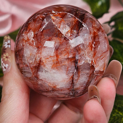 Fire quartz sphere
