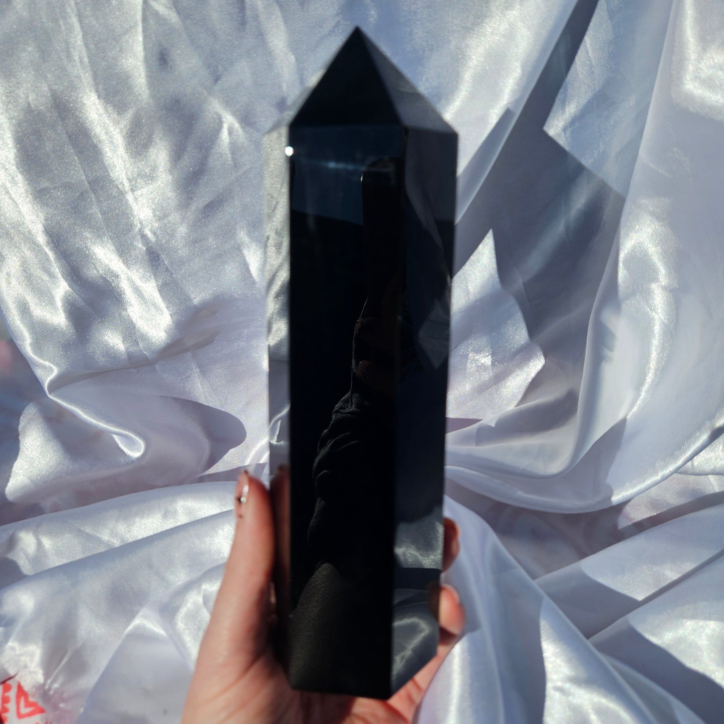 Black obsidian statement tower