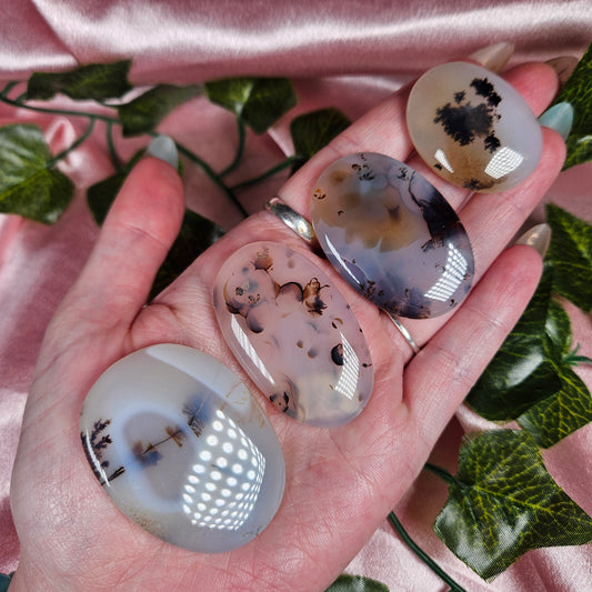 Dendritic agate flat stone/ cabochon