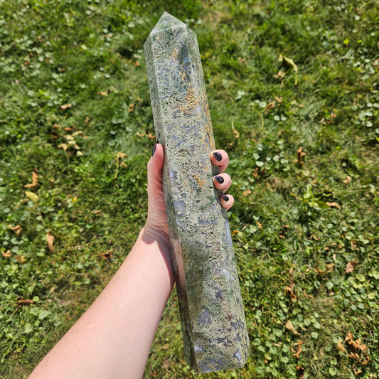 XXL Moss agate tower