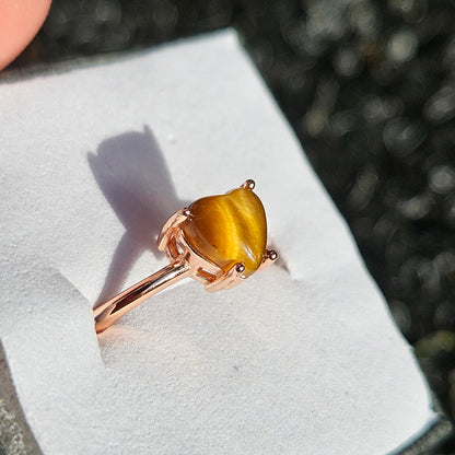 Tiger eye heart ring