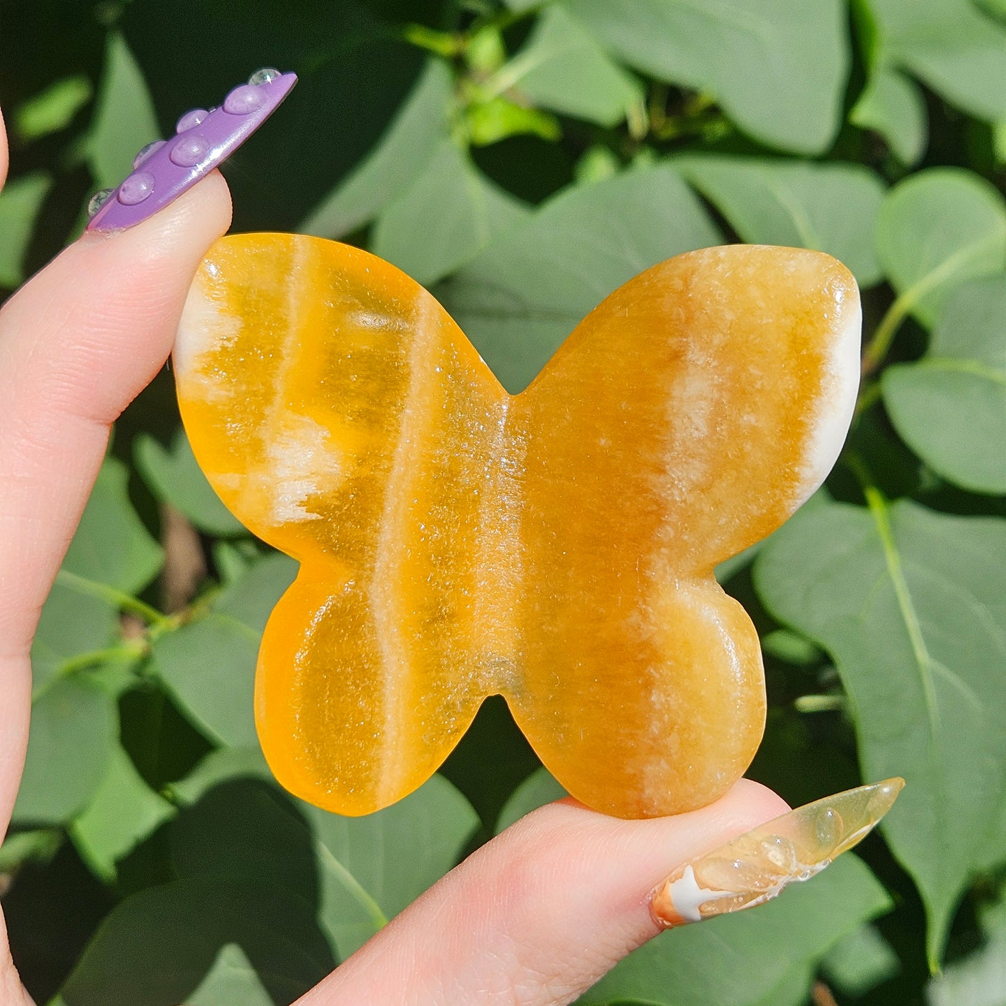Orange calcite 3D butterfly