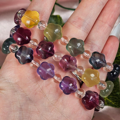Rainbow fluorite star bracelet