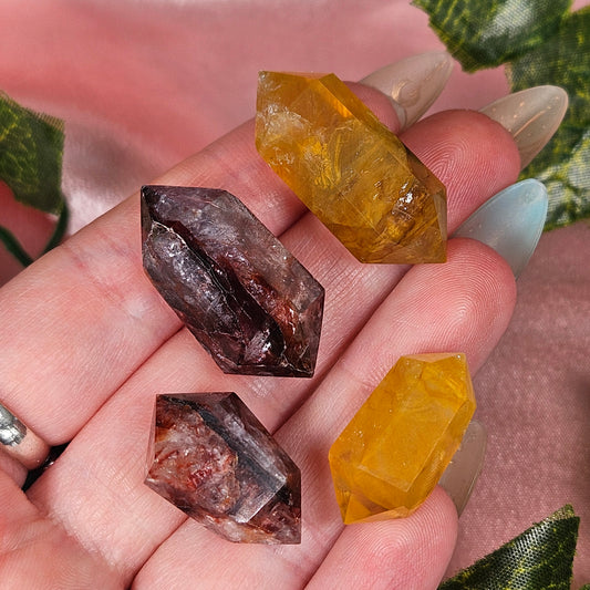 Fire quartz/ golden healer mini double point