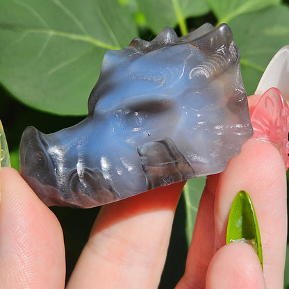 Volcanic agate dragon head H