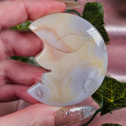 Flower agate moon face🌛