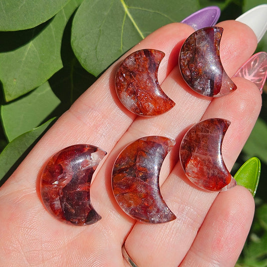 Mini fire quartz moon