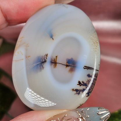 Dendritic agate flat stone/ cabochon