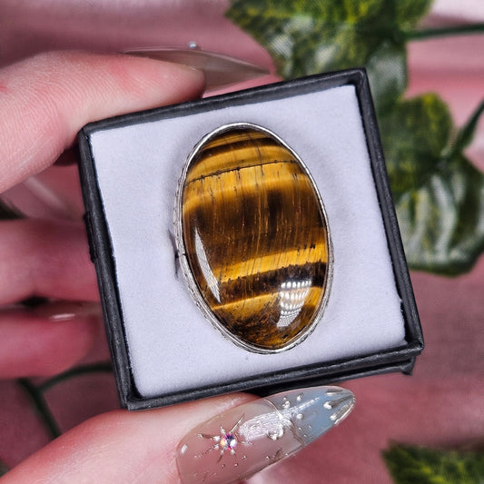 Tiger eye ring size 6