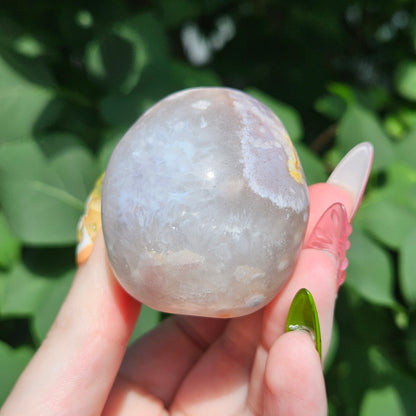 Flower agate skull
