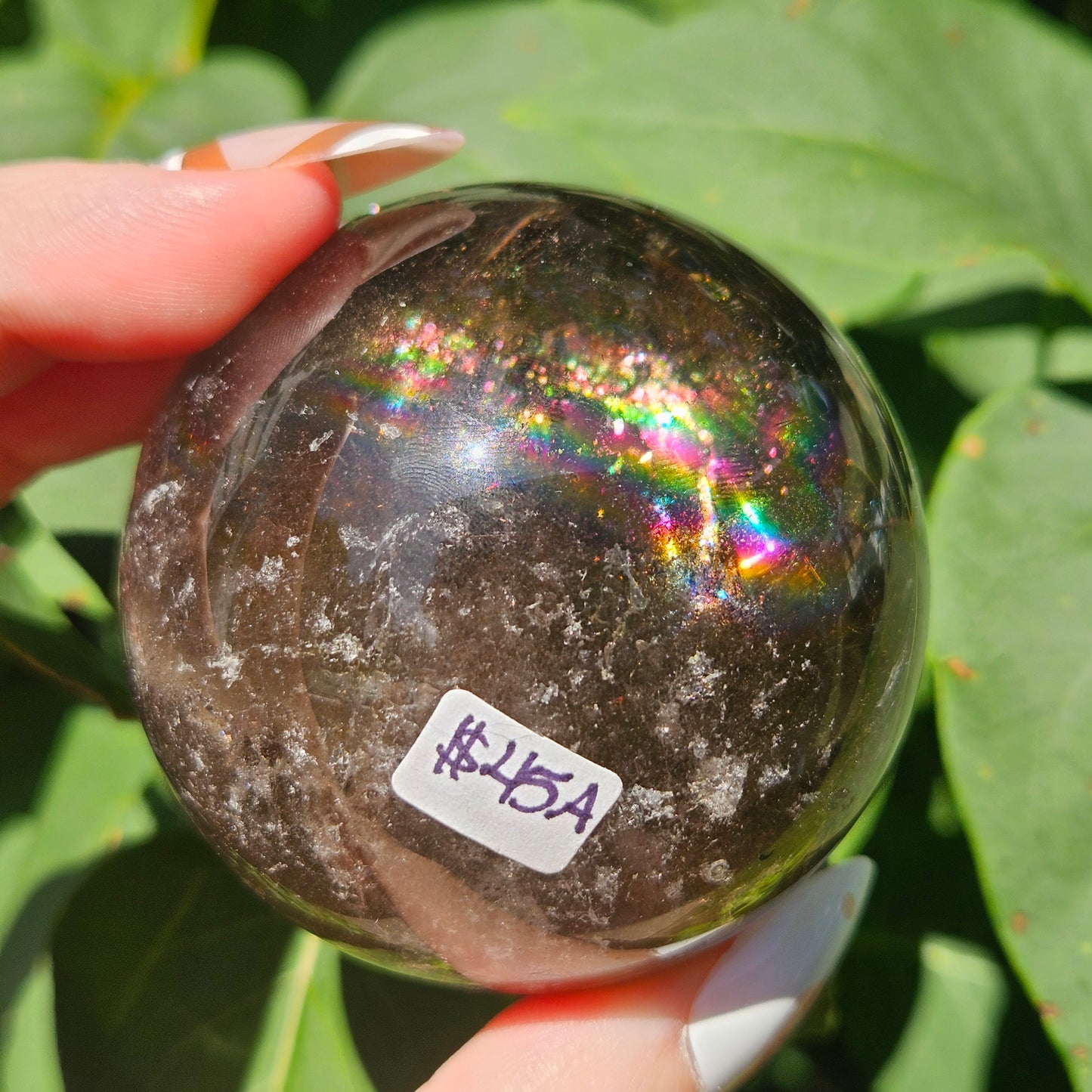 Rainbow Smokey quartz sphere