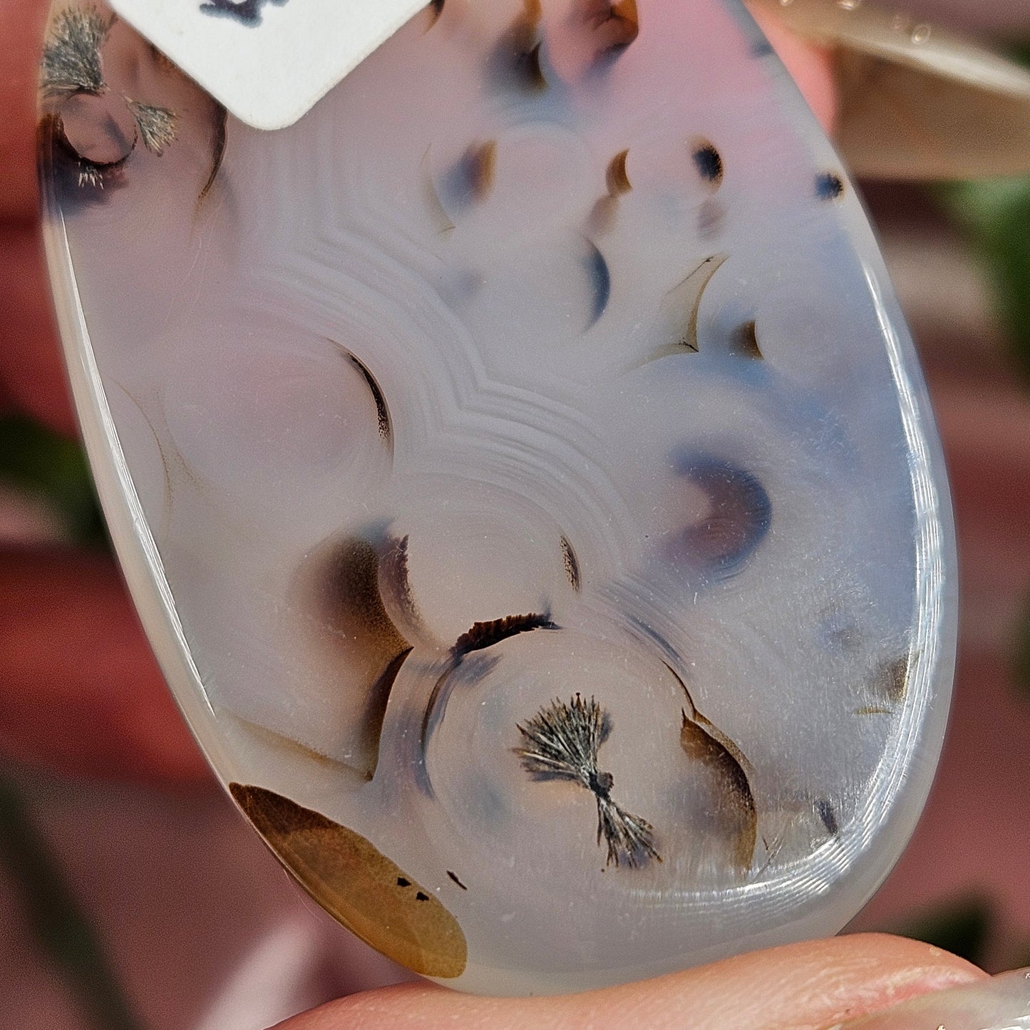 Dendritic agate flat stone/ cabochon
