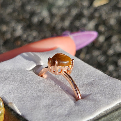 Tiger eye heart ring