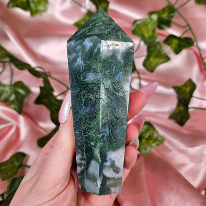Moss agate cupcake tower