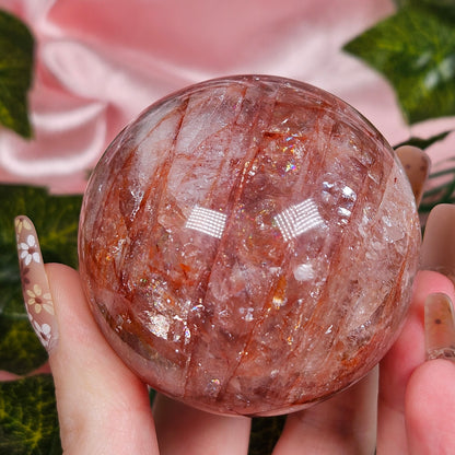 Fire quartz sphere