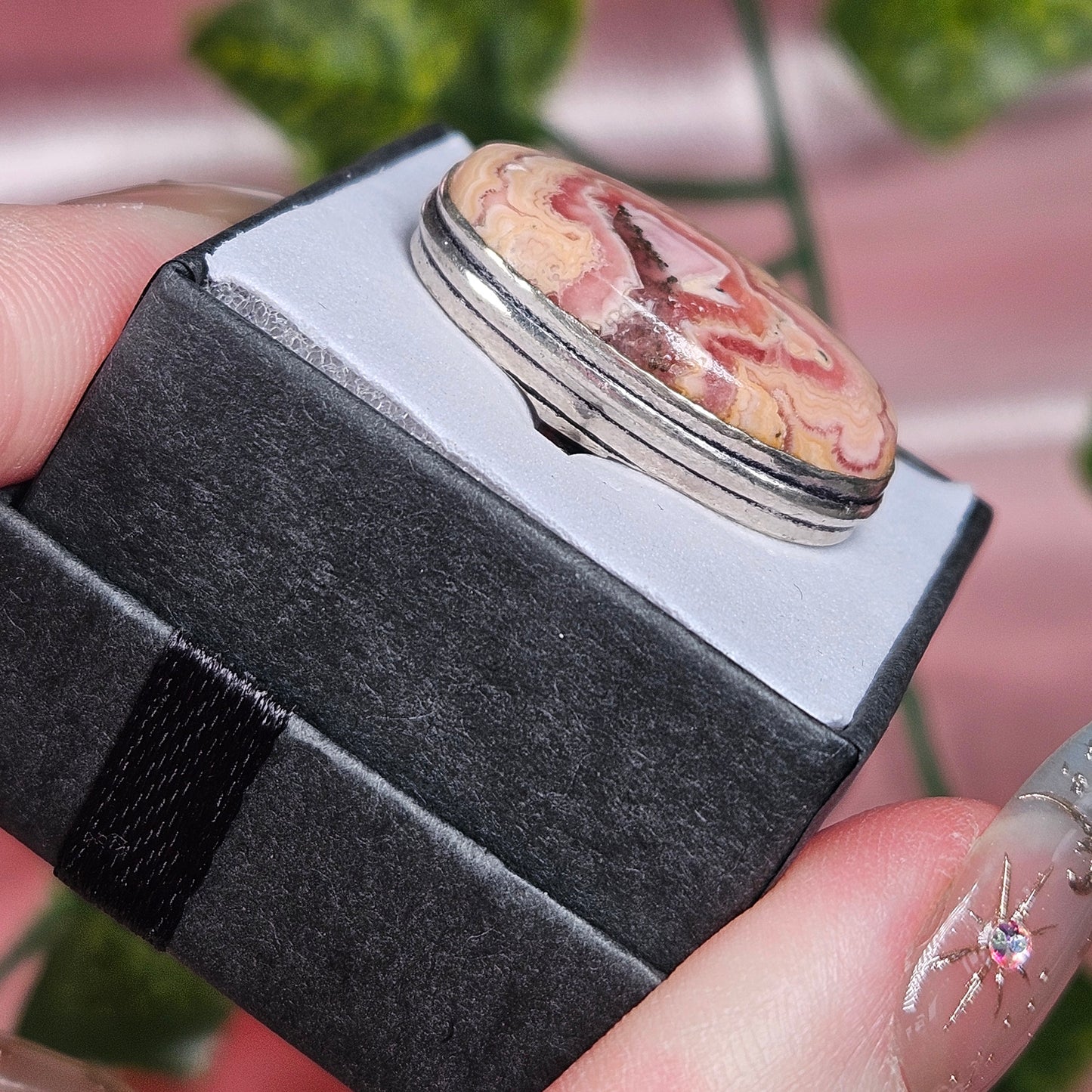 Rhodochrosite ring size 6