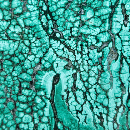 Malachite moon on stand