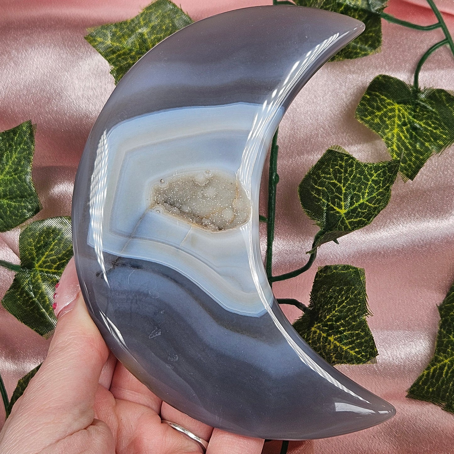 Druzy agate moon