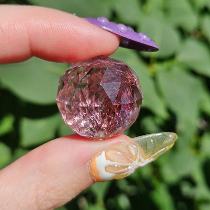 Mini ametrine faceted sphere
