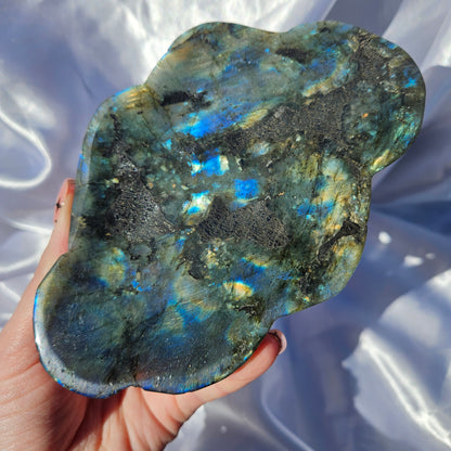 Labradorite & black tourmaline cloud bowl