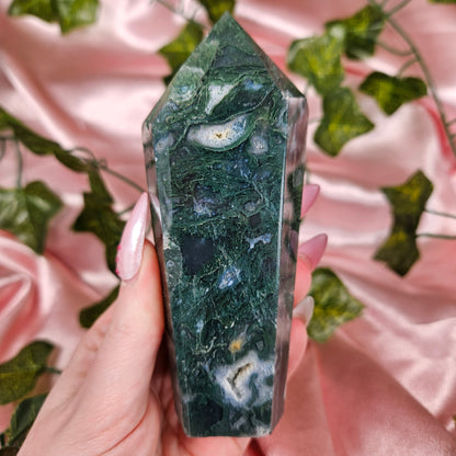 Moss agate cupcake tower