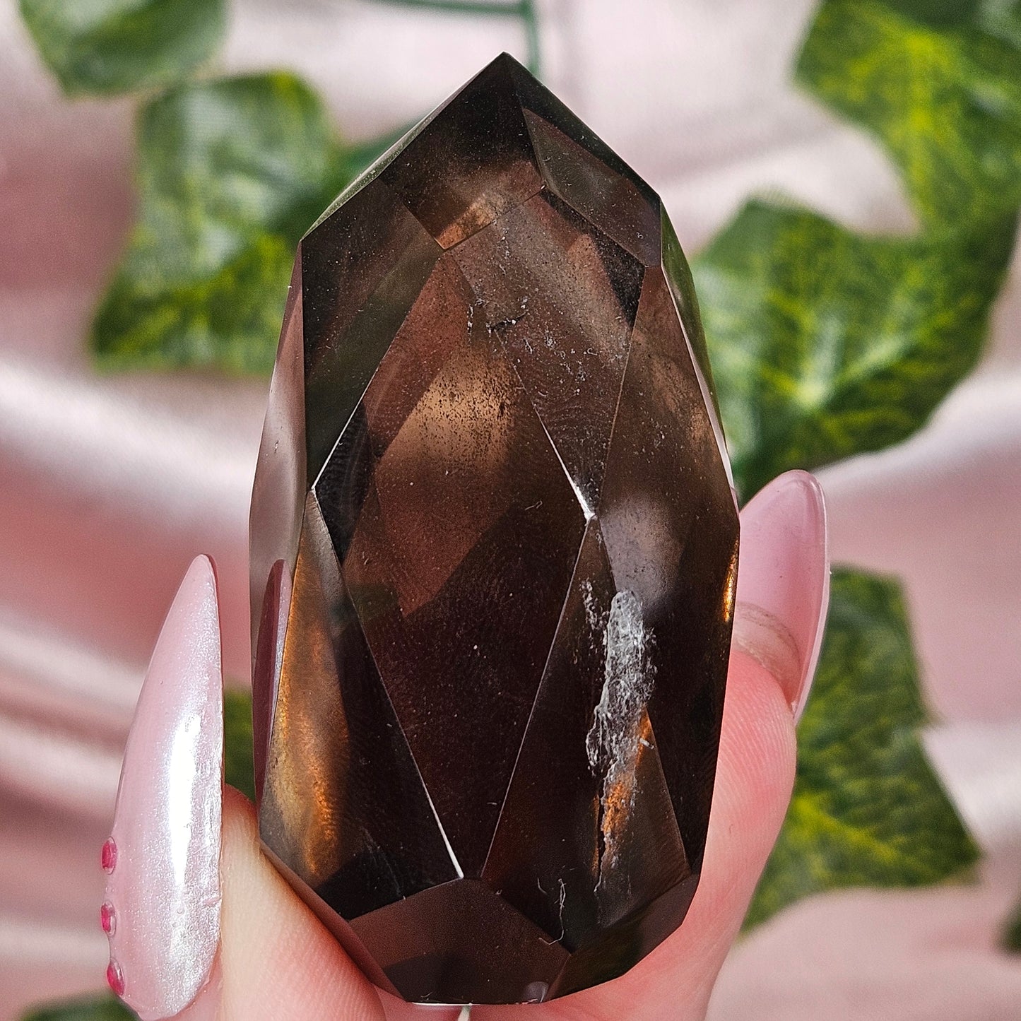 Smokey quartz faceted teardrop