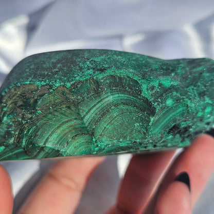 Half polish malachite slab