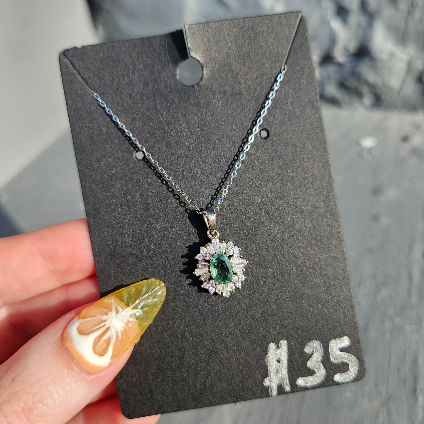 Blue apatite pendent