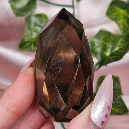 Smokey quartz faceted teardrop