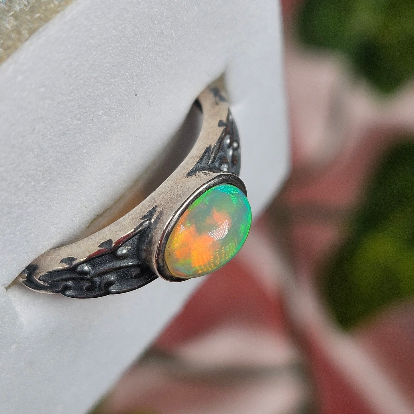 Adjustable S925 opal ring