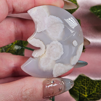 Flower agate moon face🌛