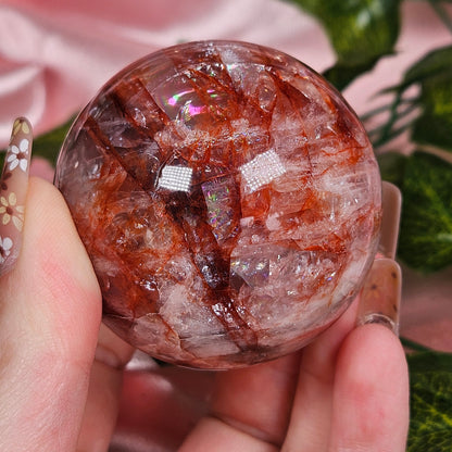 Fire quartz sphere