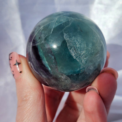 Blue fluorite sphere