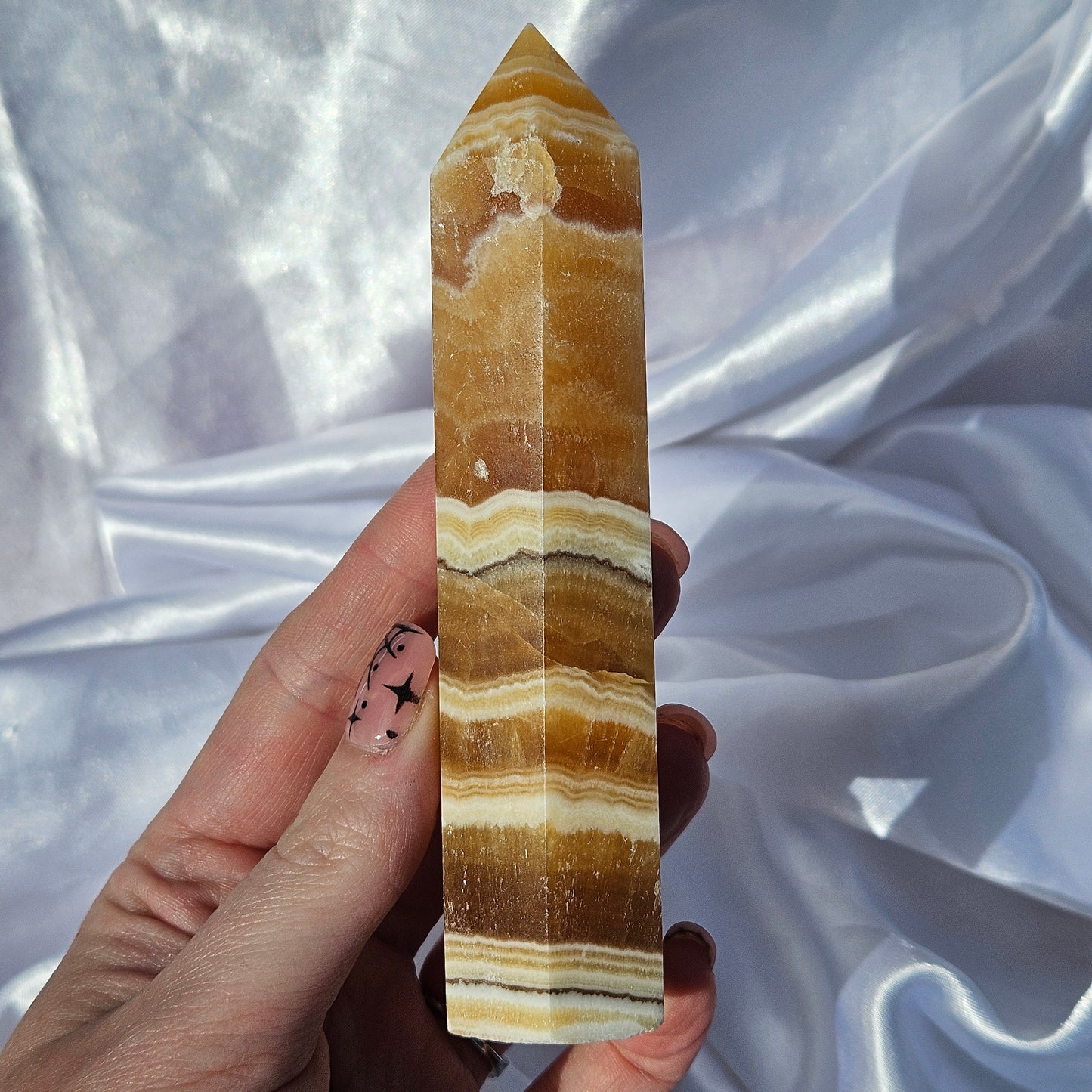 Orange calcite tower