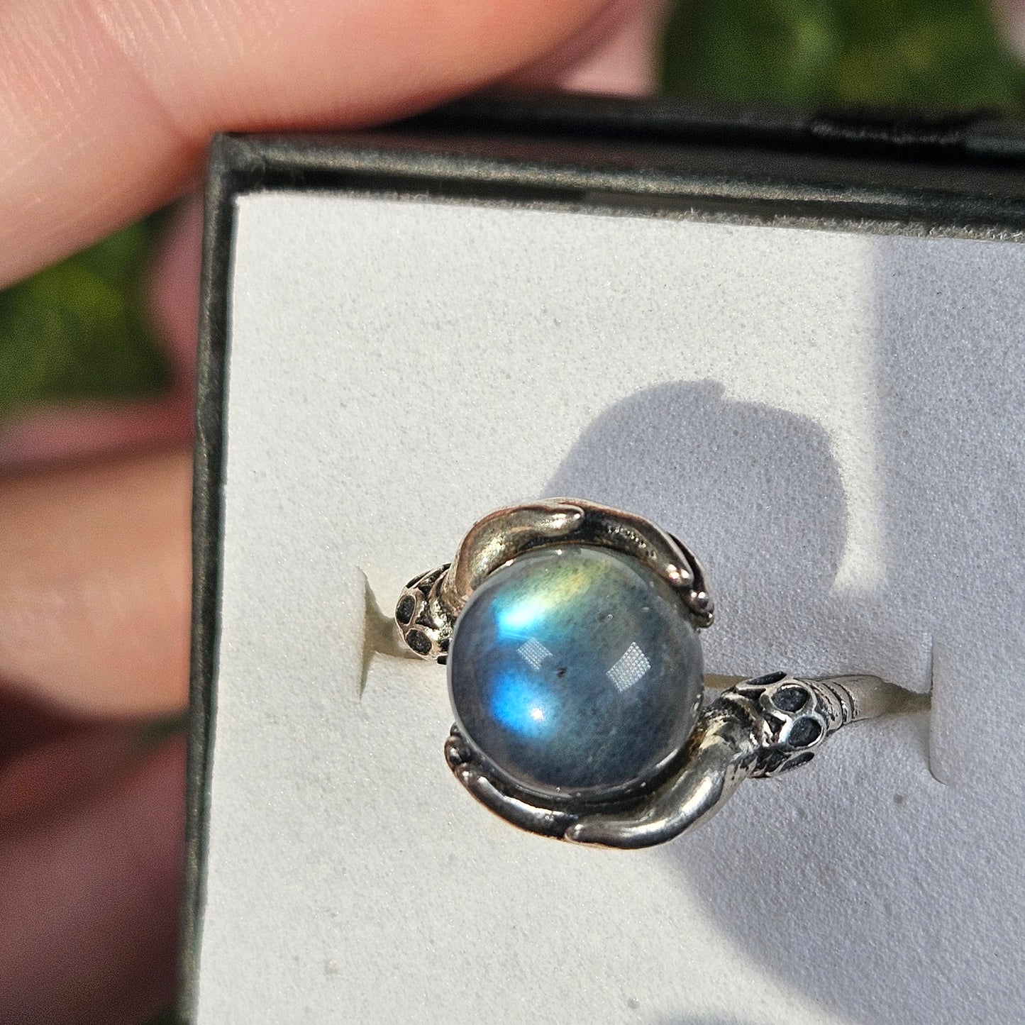 Adjustable S925 labradorite ring