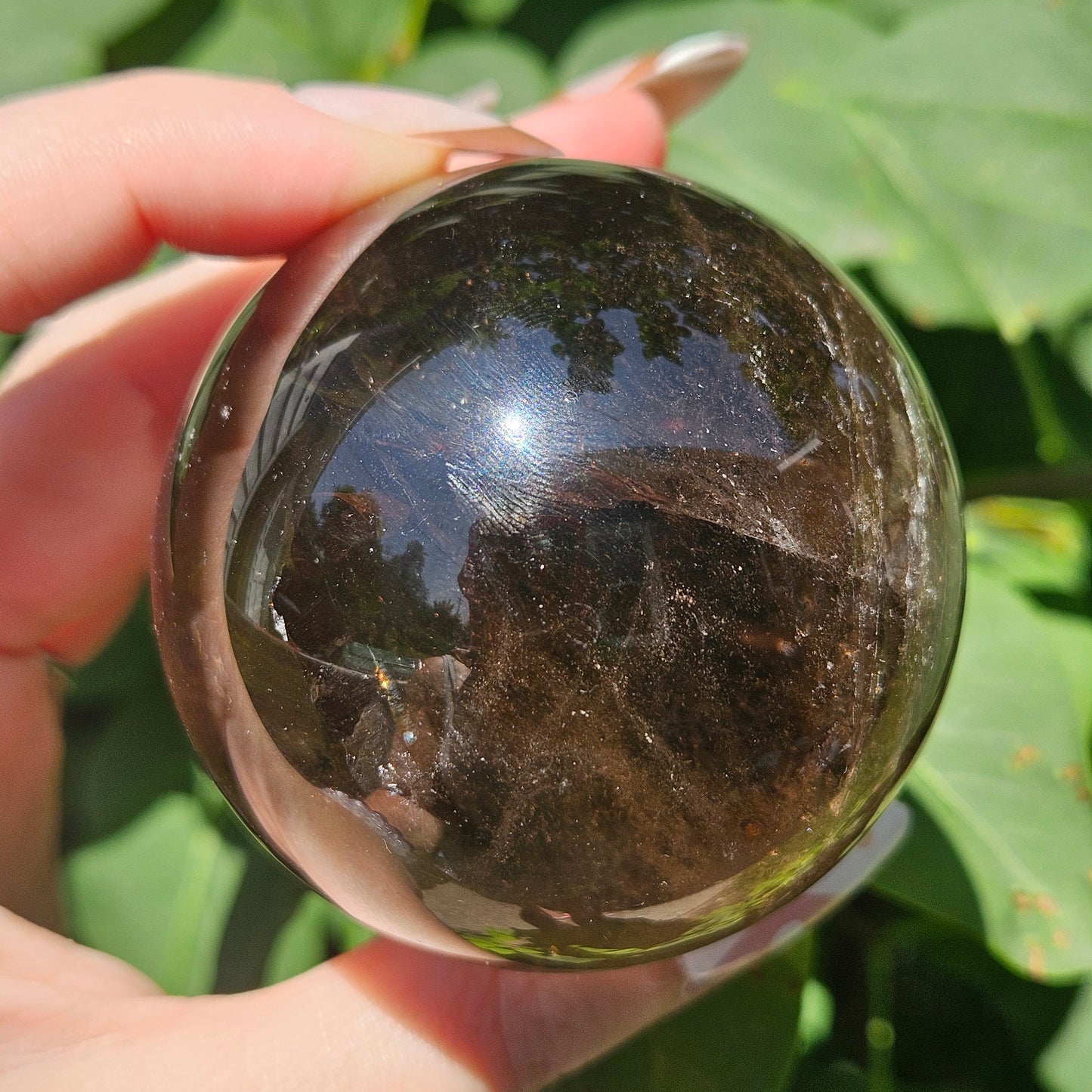 Rainbow Smokey quartz sphere