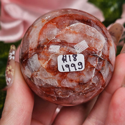 Fire quartz sphere