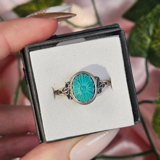 Adjustable S925 turquoise ring