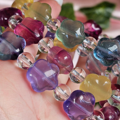 Rainbow fluorite star bracelet