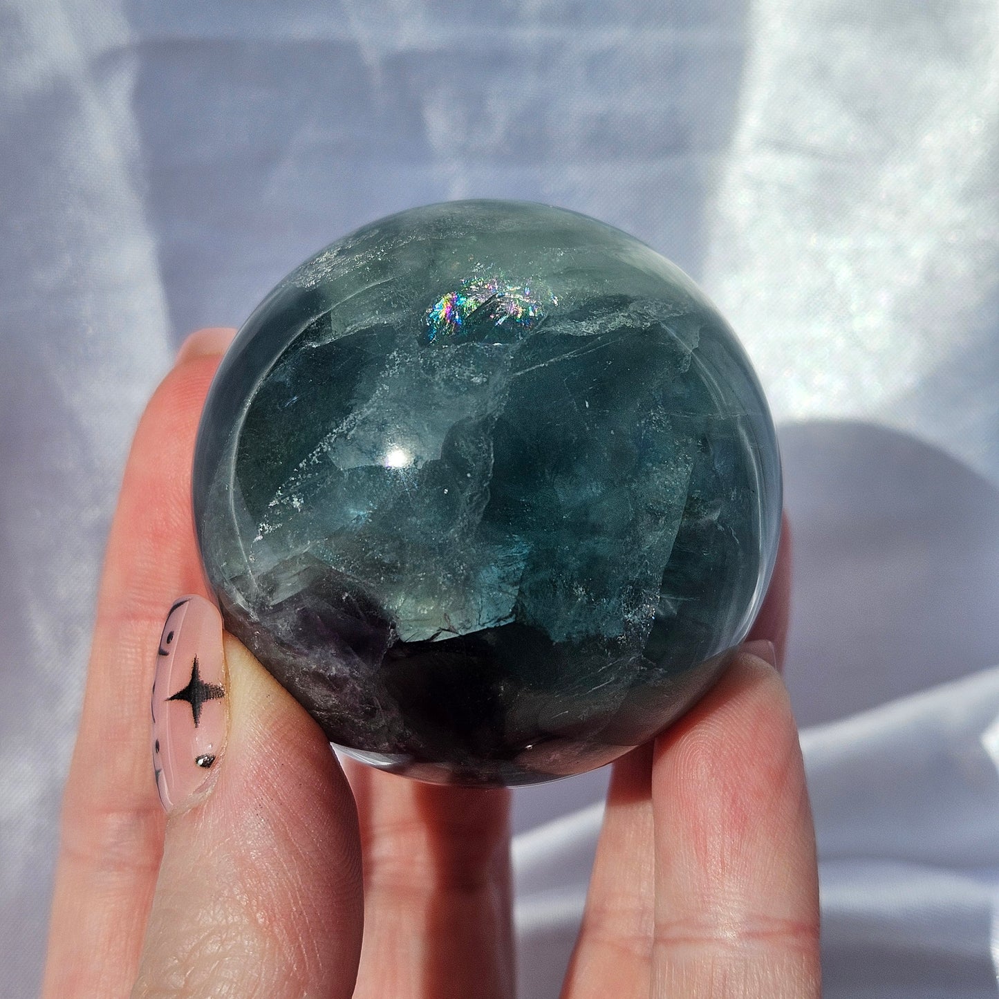 Blue fluorite sphere