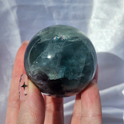 Blue fluorite sphere