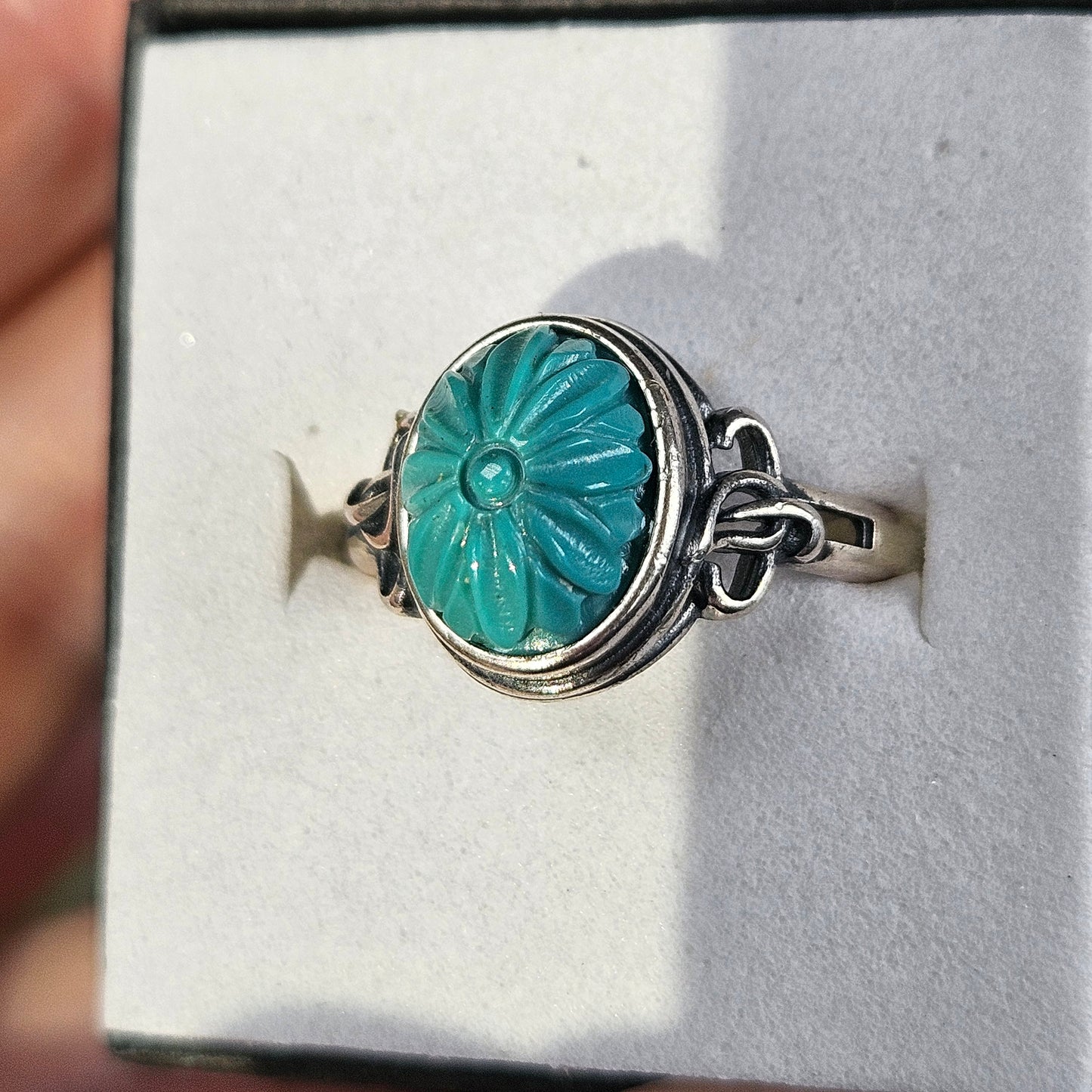 Adjustable S925 turquoise ring